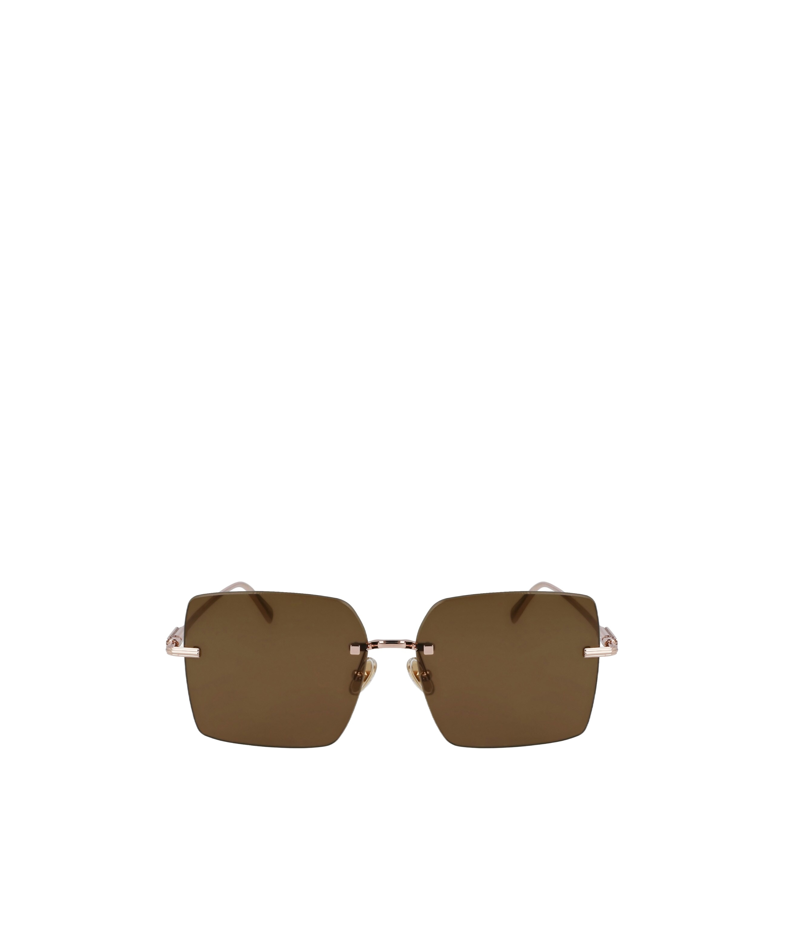 Ferragamo Prisma 60mm Rectangular Sunglasses In Brown