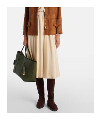 Loro Piana Kilda Suede Knee-high Boots In Burgundy