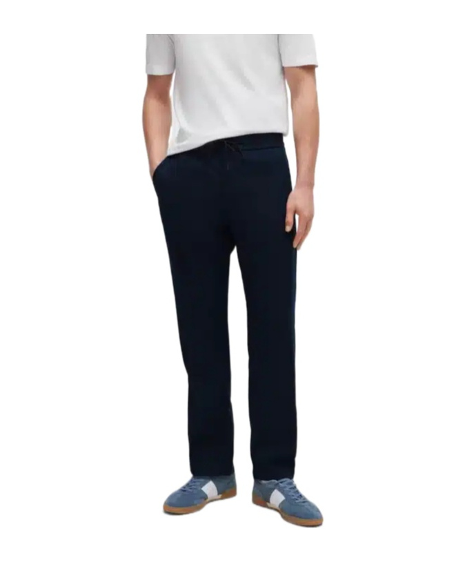 Hugo Boss Drawstring Casual Trousers In Black