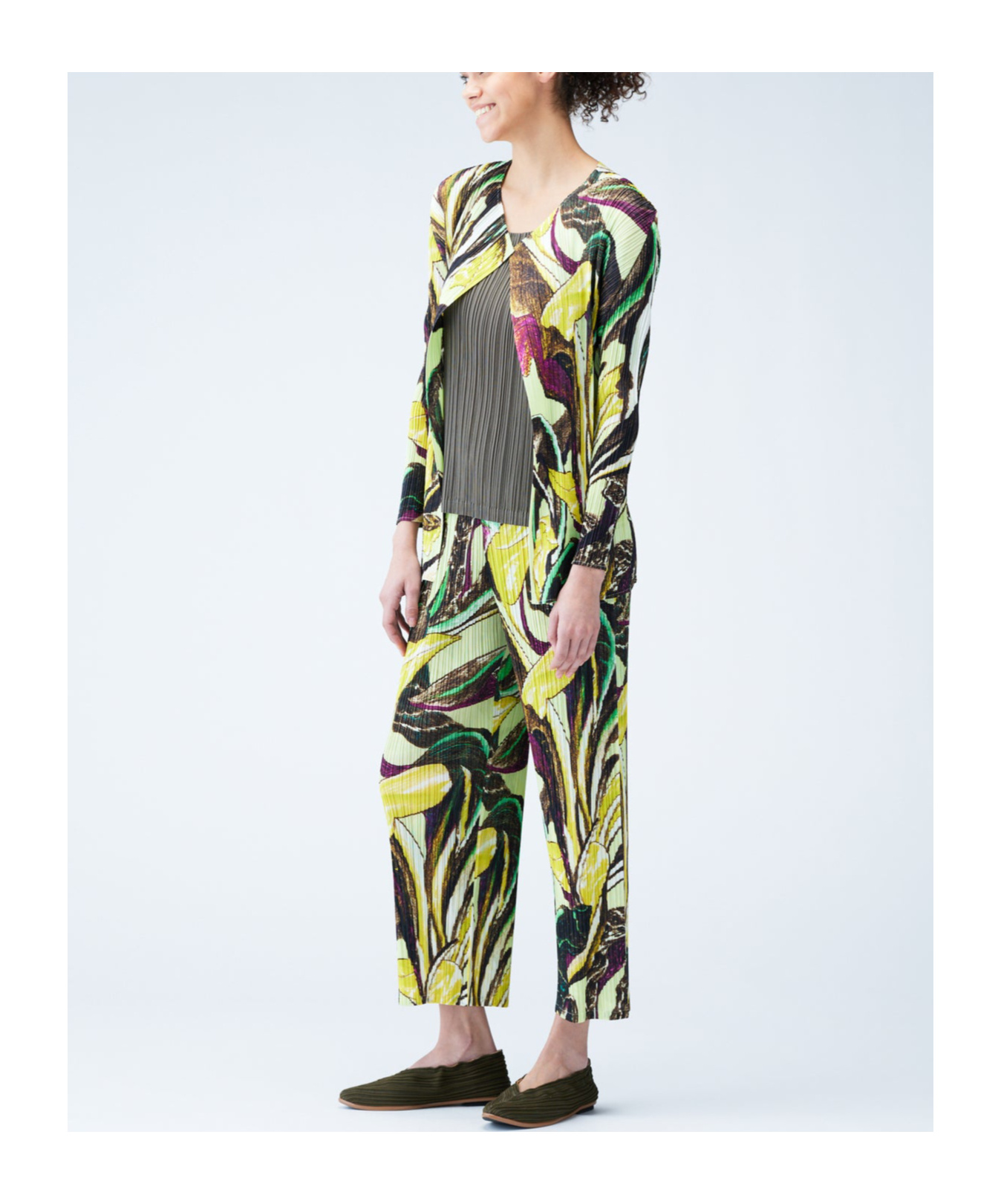 ISSEY MIYAKE TARDIVO-PRINT OPEN-FRONT CARDIGAN