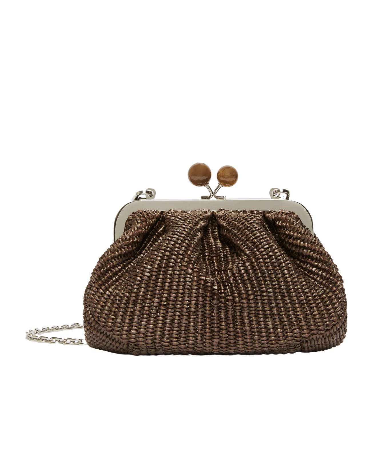 Weekend Max Mara Small Raffia-effect Pasticcino Bag In Brown