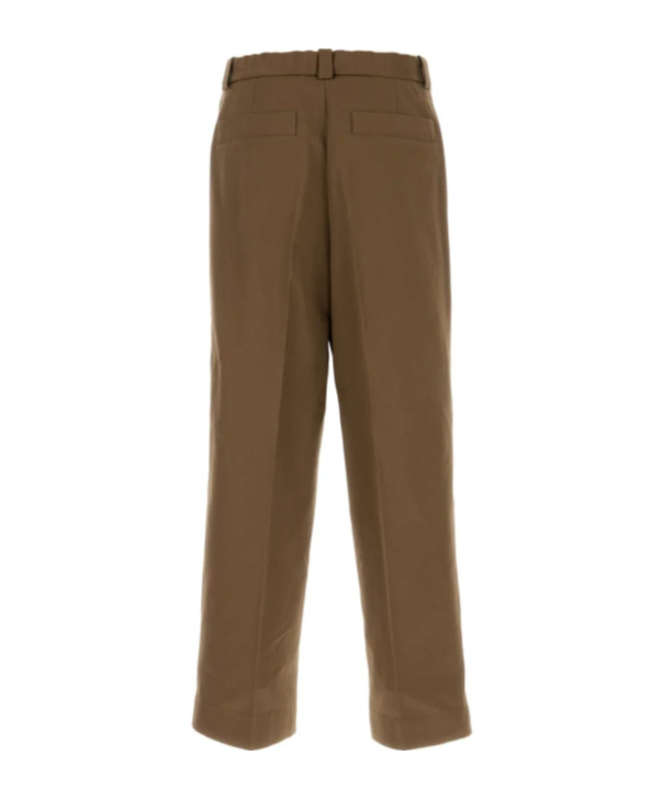 Jil Sander Twill Pant With Front Crease And Panel Detailing In Brown