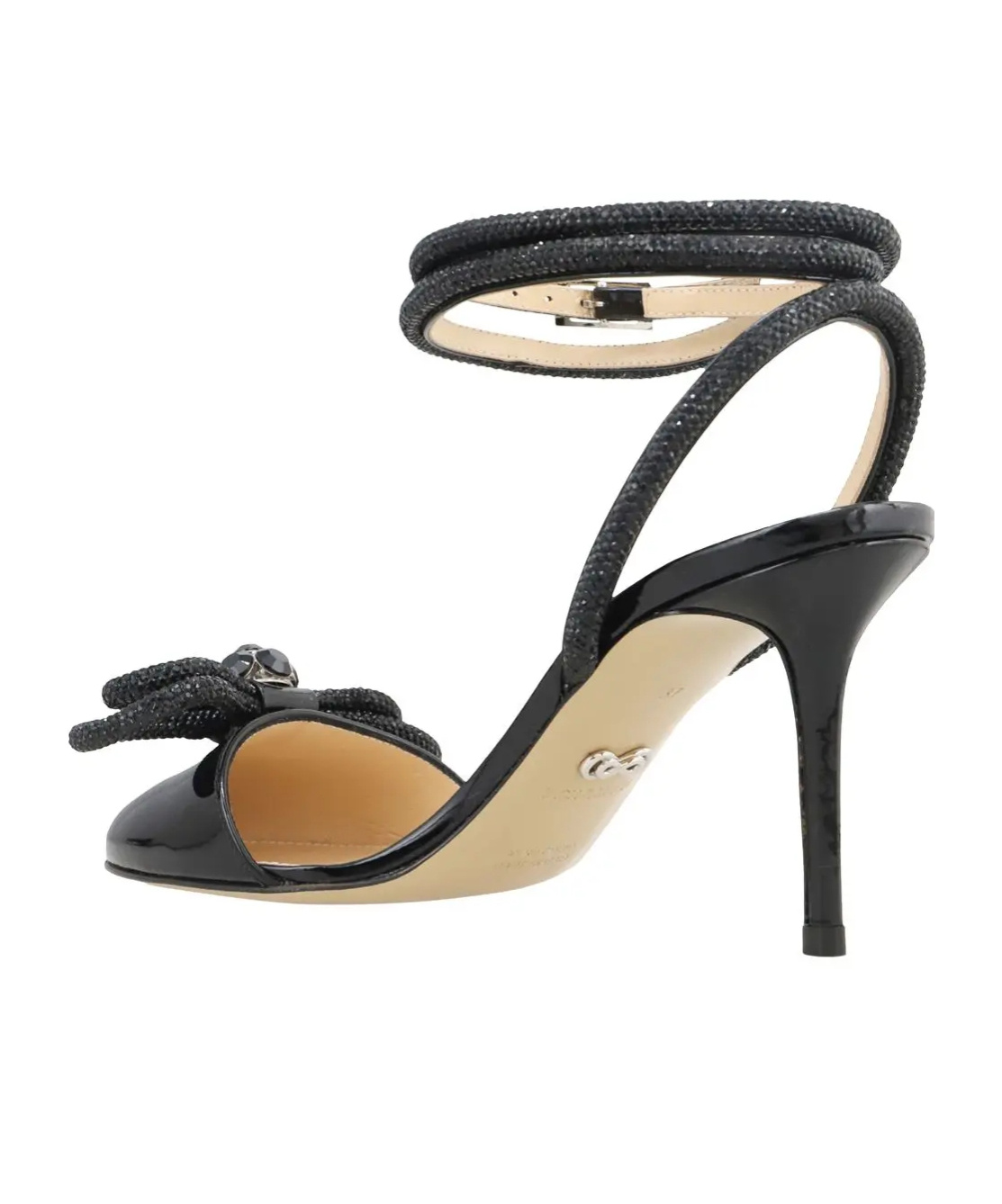 Mach&mach Round-headed High-heeled Sandals In Black