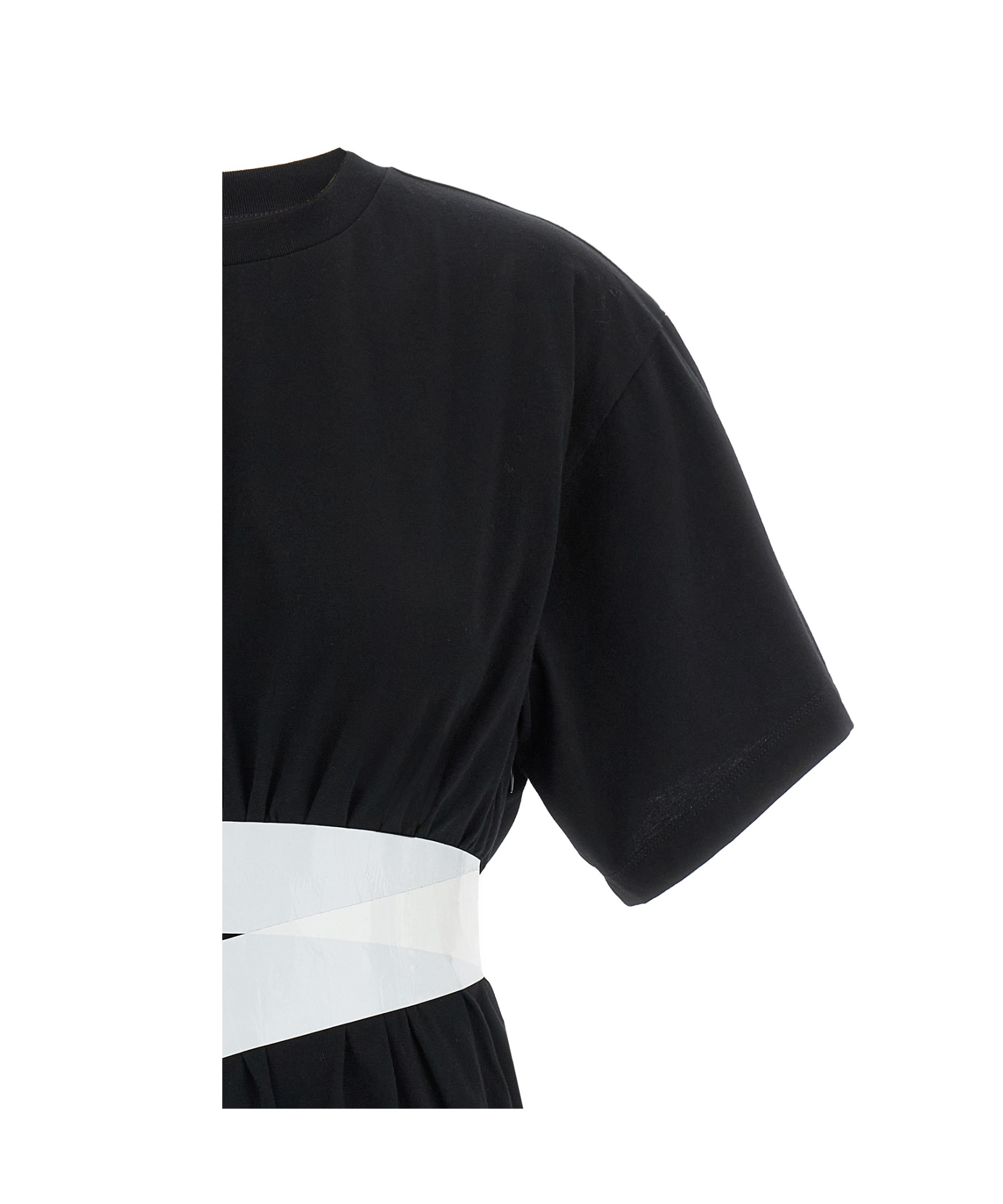 Mm6 Maison Margiela Tape-embellished T-shirt In Black