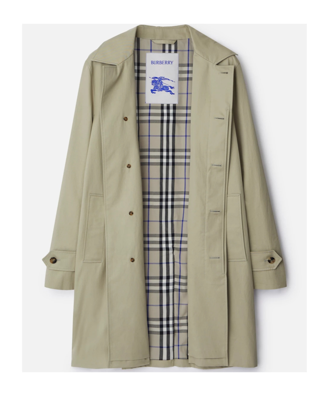 Burberry Garbardine Cotton Coat In Nude
