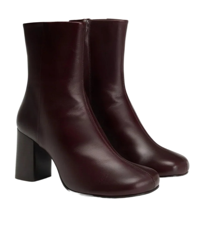 Lemaire Anatomic High Heel Boots In Burgundy