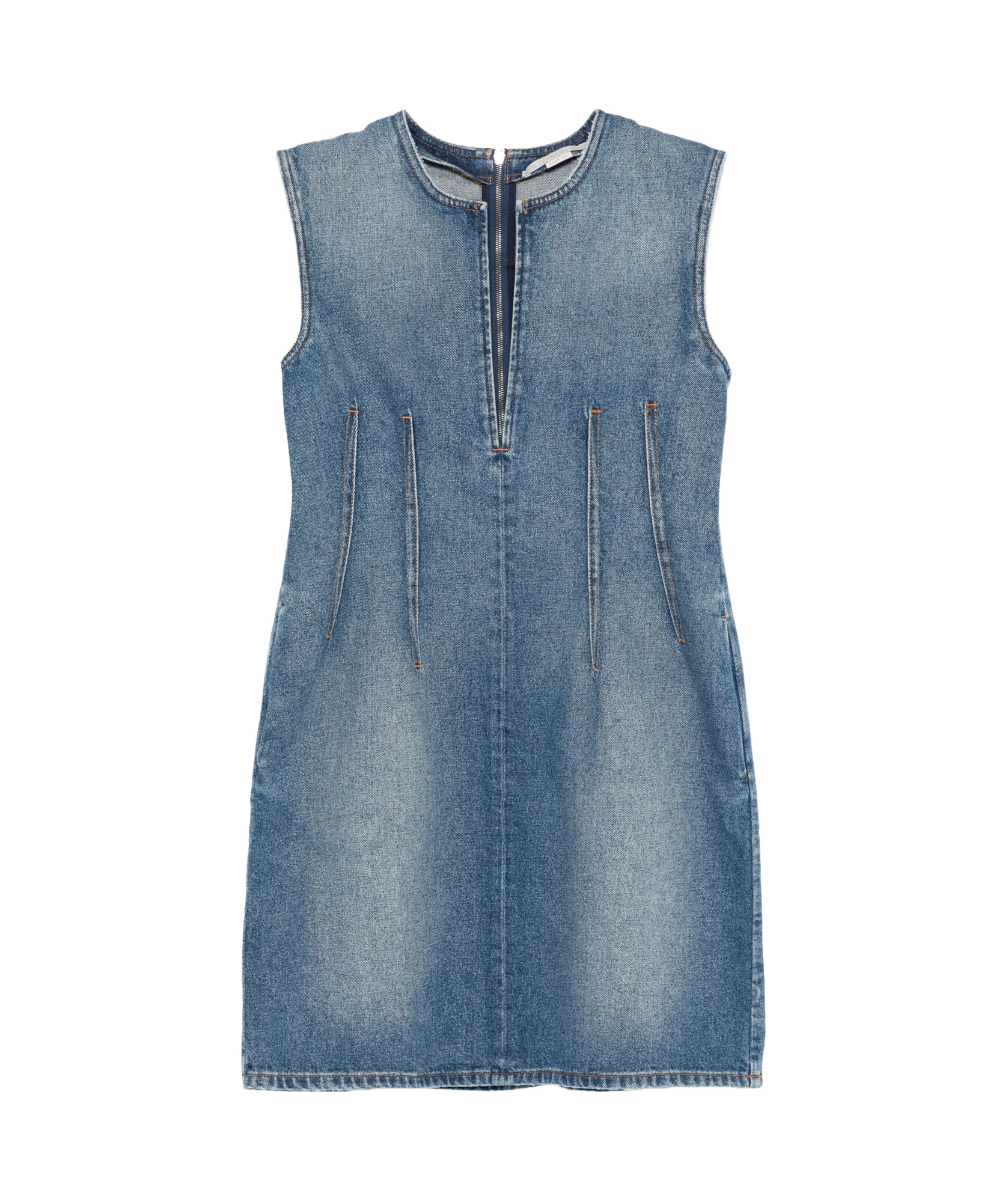 Stella Mccartney Denim Mini Dress In Blue