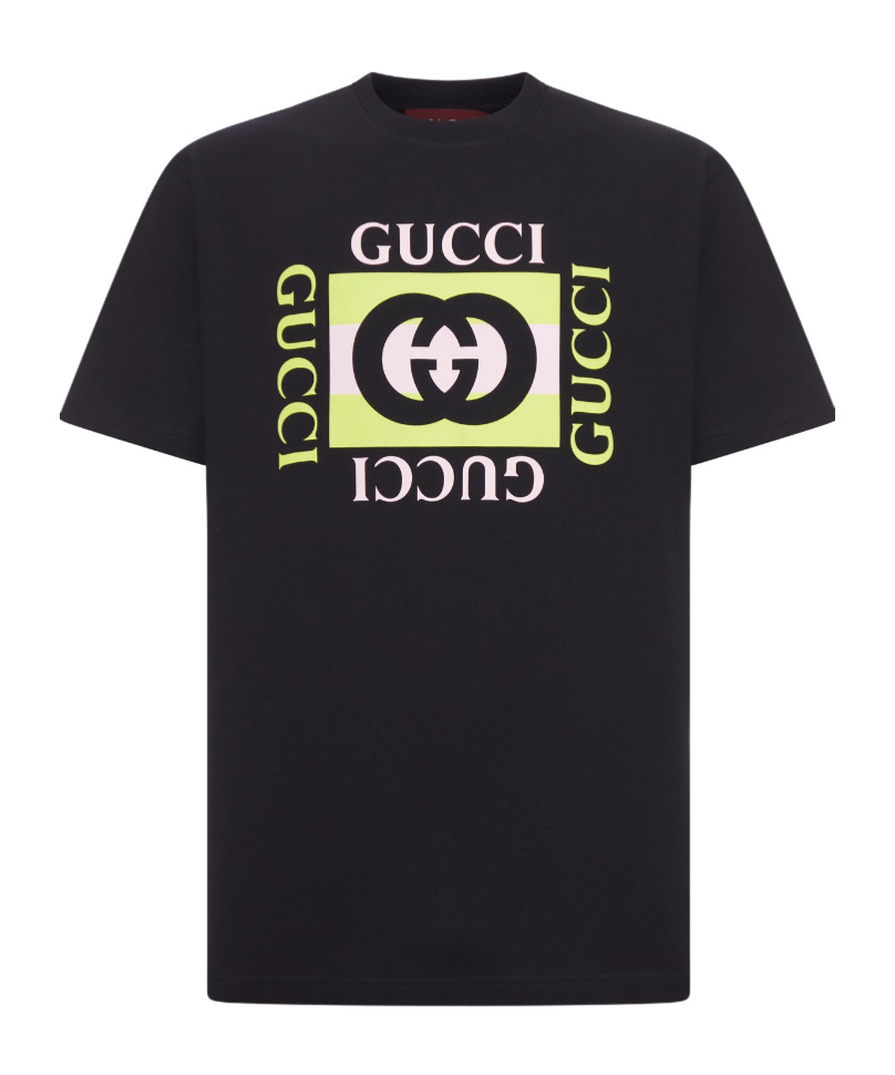 Gucci Men Short Sleeve Cotton Jersey T-shirt In Black