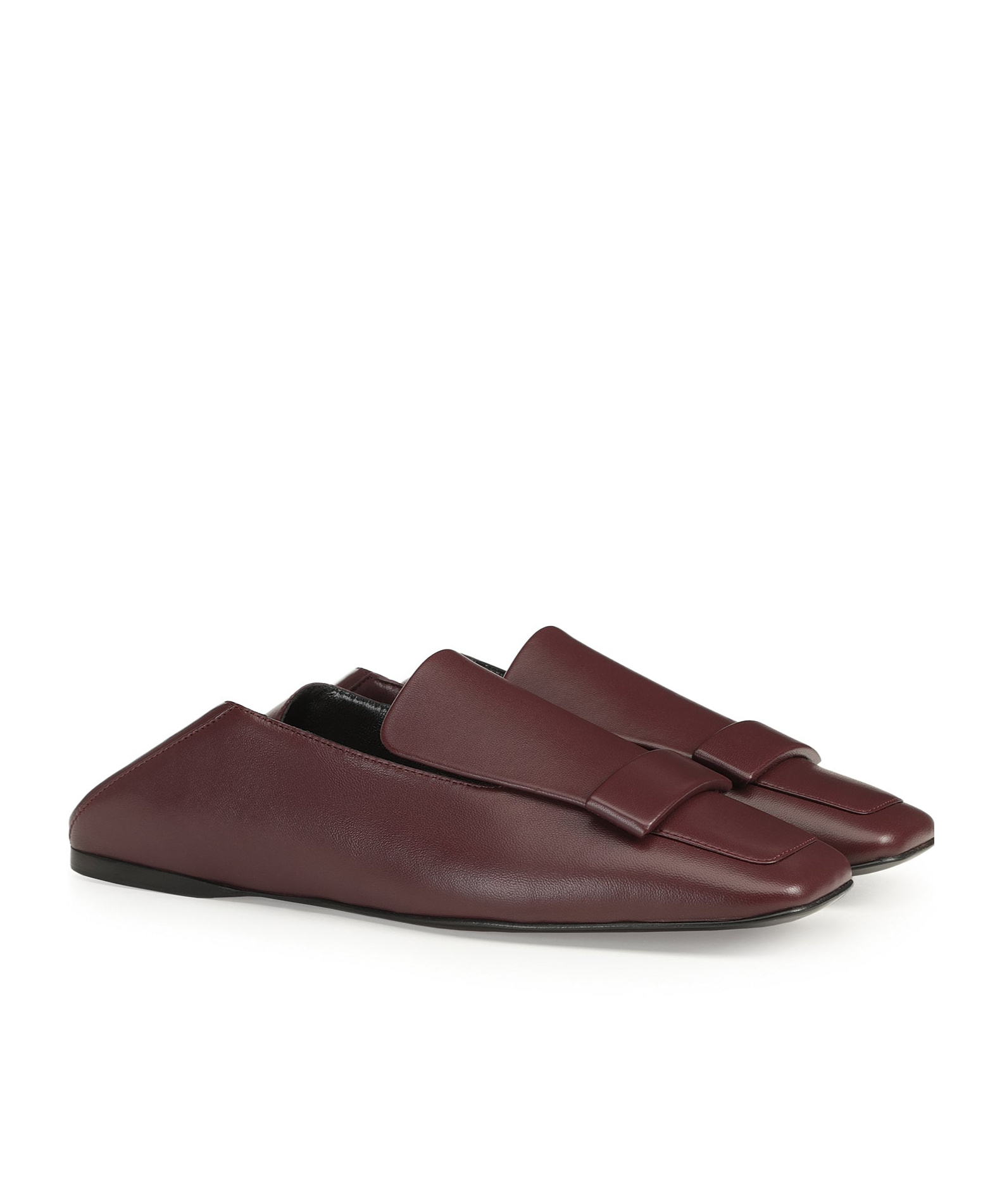 Sergio Rossi Square Head Loafer Shoes In Red