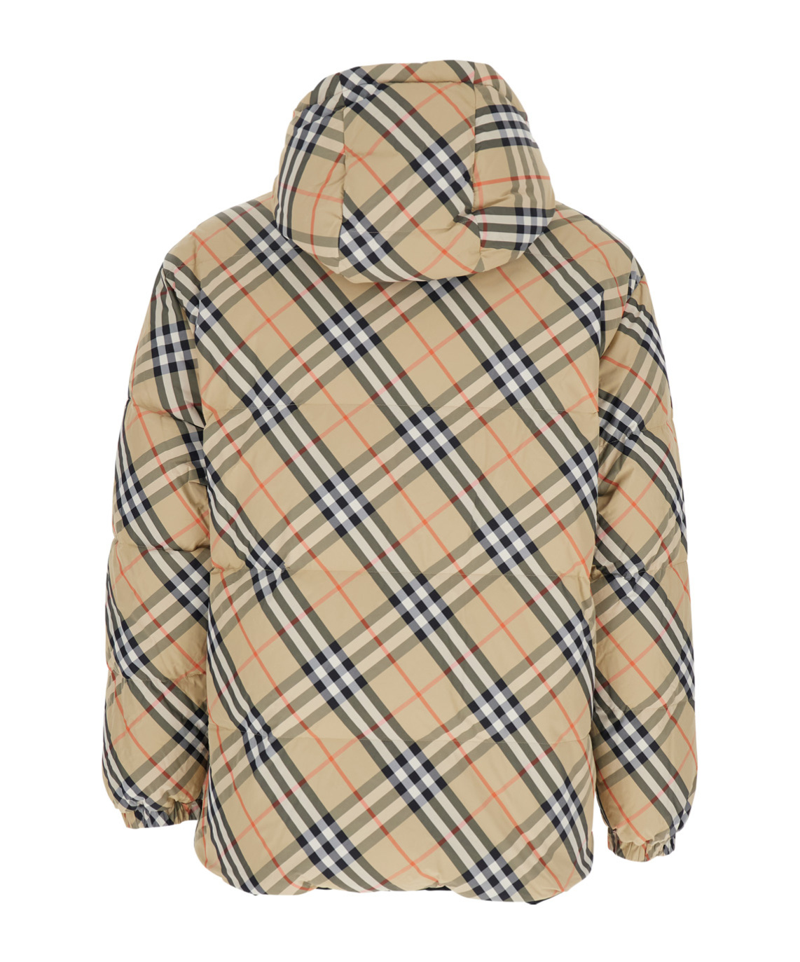 Burberry Quilted Jacket With Distinctive Plaid Pattern In Nude