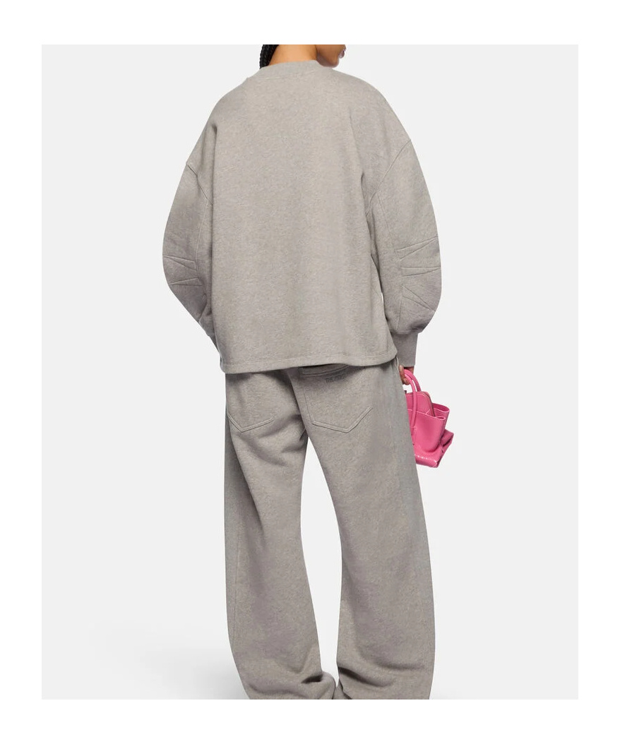 Attico The Logo Embroidered Crewneck Sweatshirt In Gray