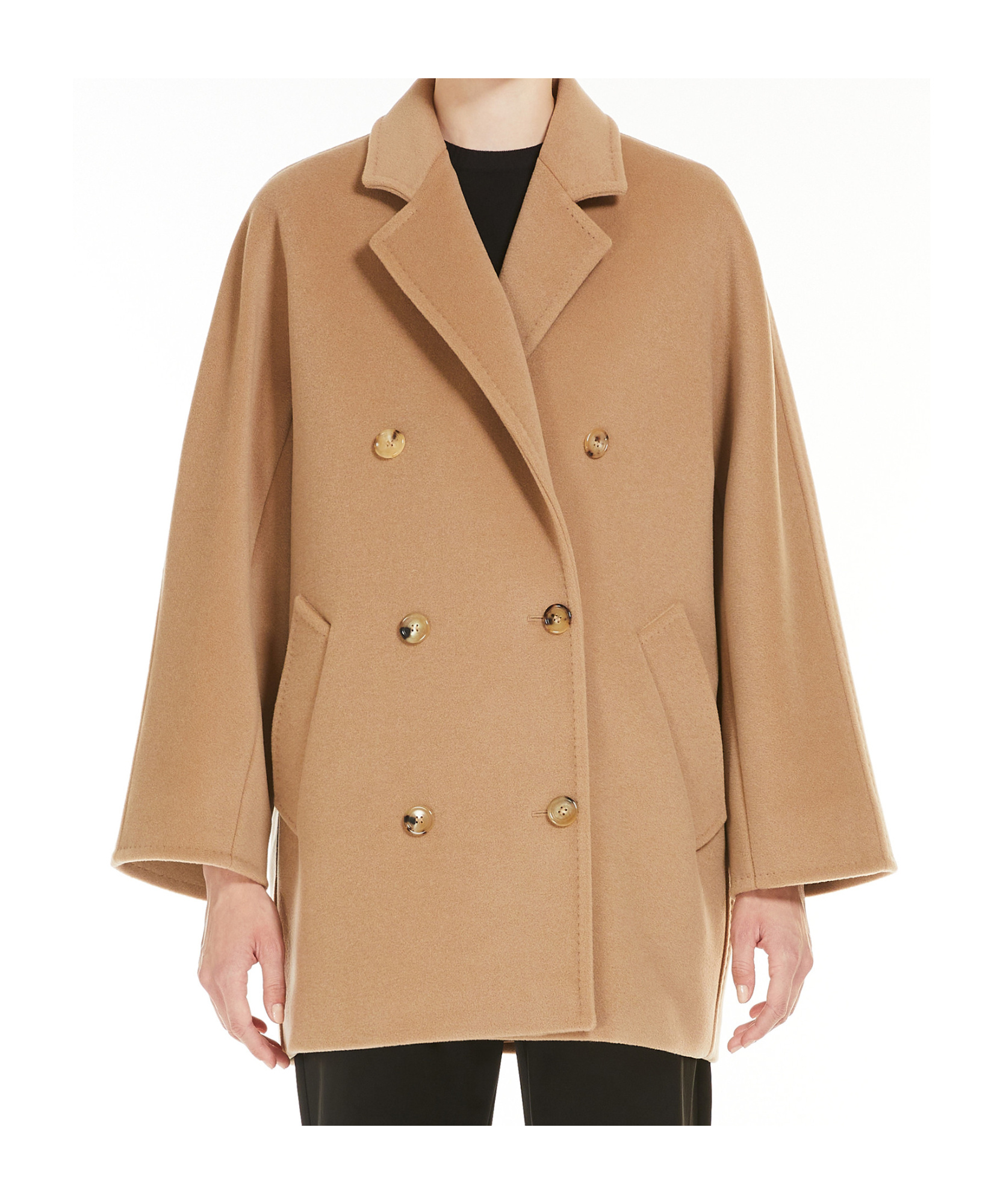 Max Mara Womens Camel Rebus Notch-lapel Relaxed-fit Wool And Cashmere Coat