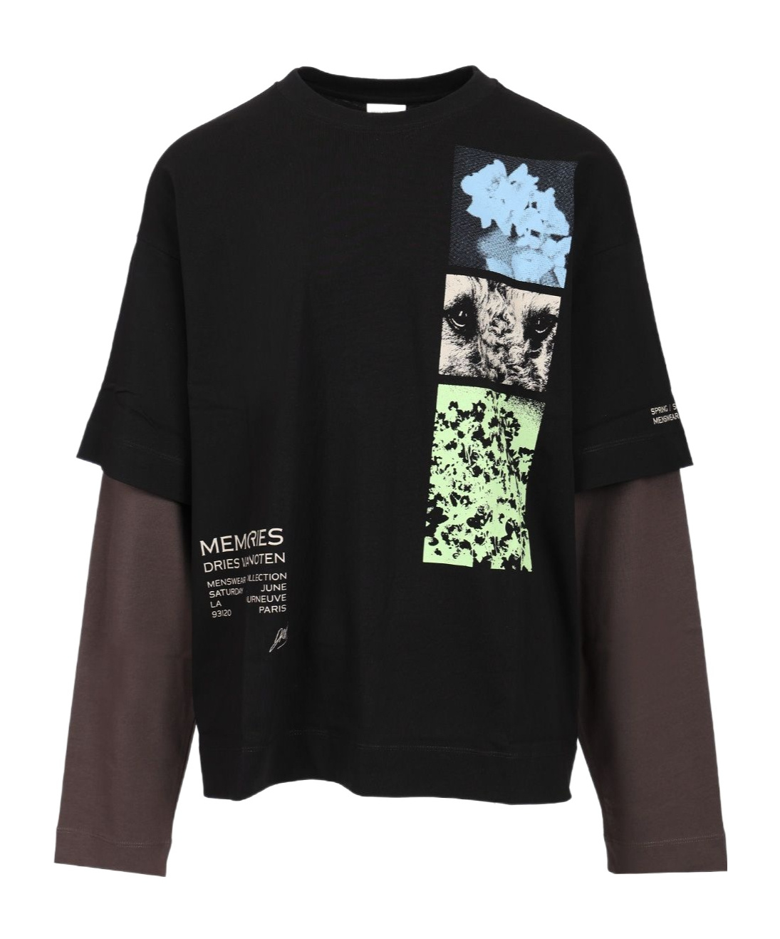 Dries Van Noten Mens Black Hemmings Crewneck Cotton-jersey T-shirt In Black