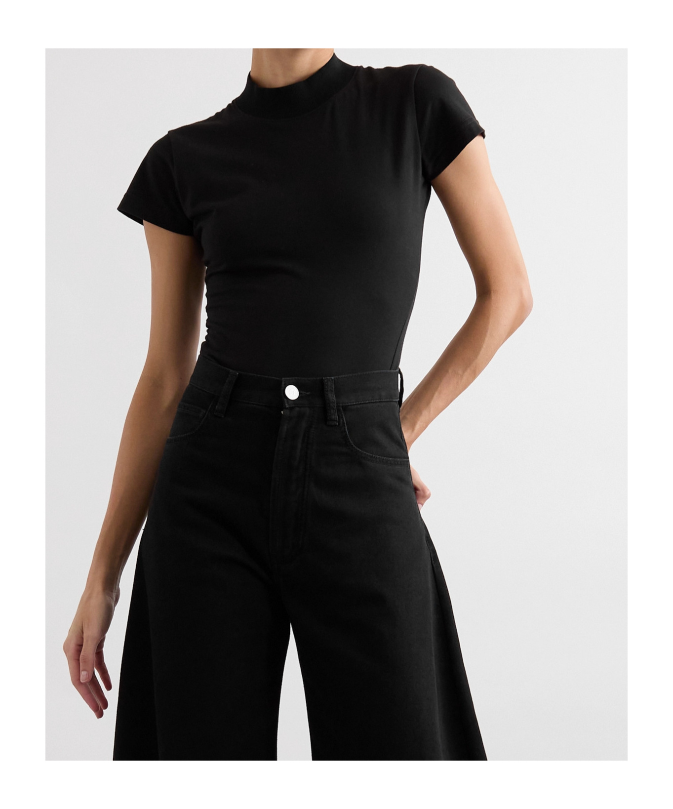 Alaïa Short-sleeve Bodysuit In Black