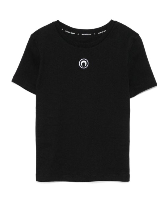Marine Serre Logoed T-shirt In Black