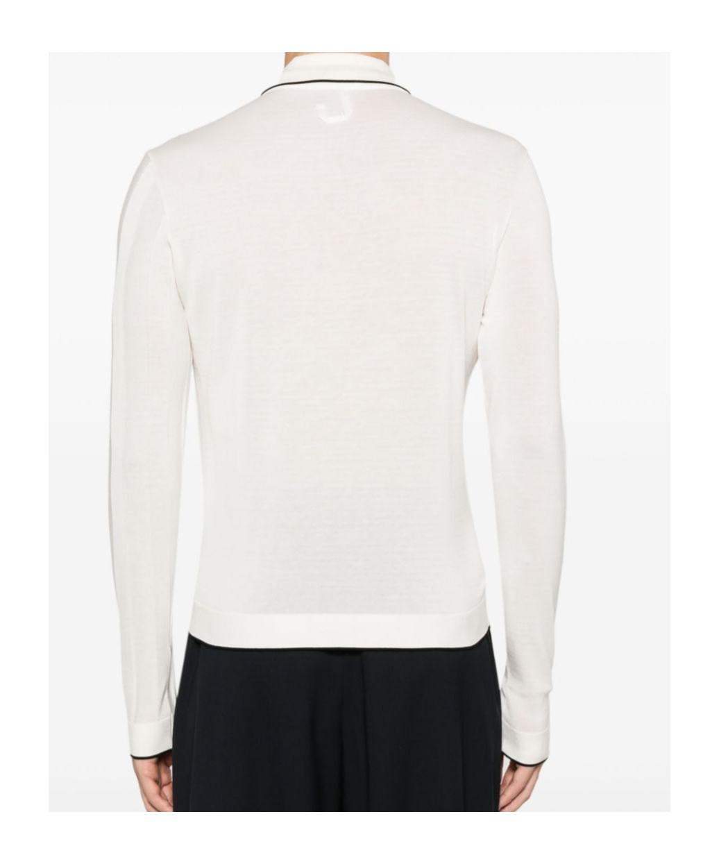 Jacquemus Lapel Long-sleeved Polo Shirt In White