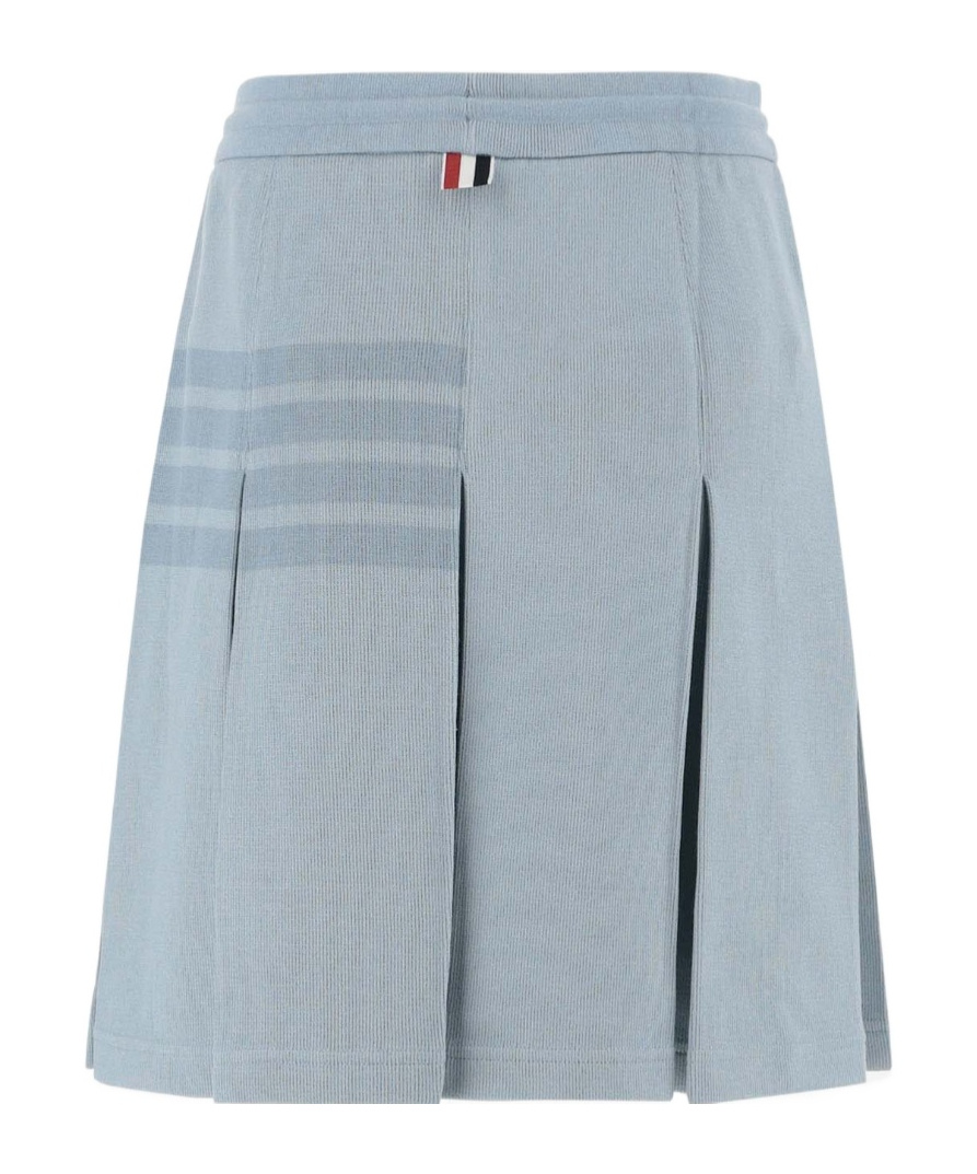 Thom Browne Mini Skirt With Iconic Stripe Detail In Gray