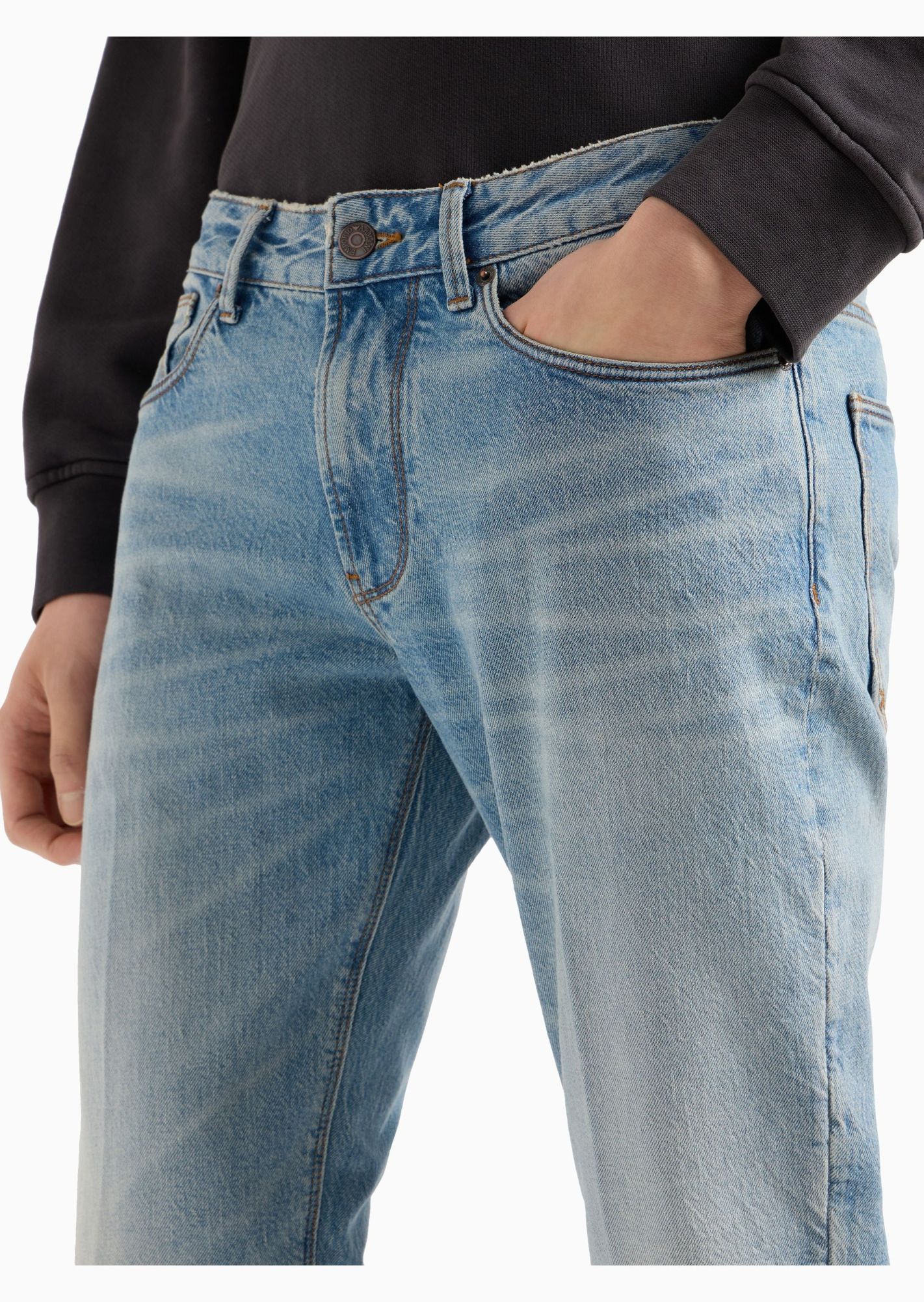 Emporio Armani Multi-pocket Jeans In Blue