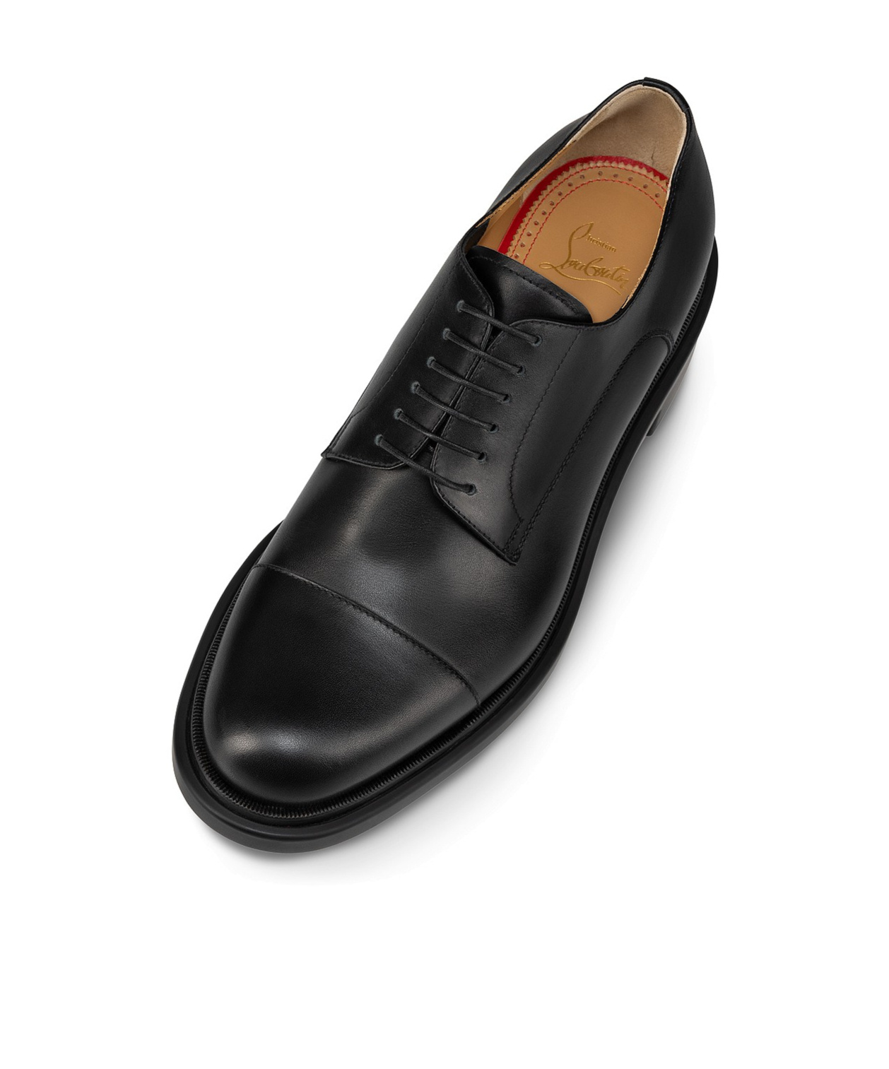 Christian Louboutin Leather Platform Loafers In Black