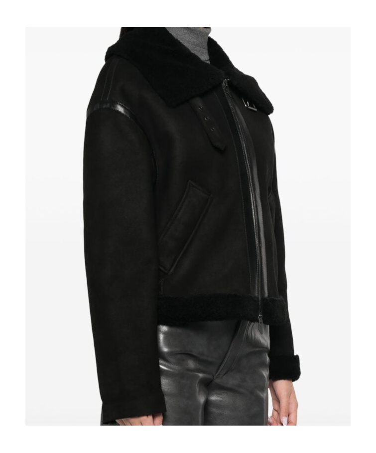 Salvatore Santoro Long Sleeve Leather Jacket In Black