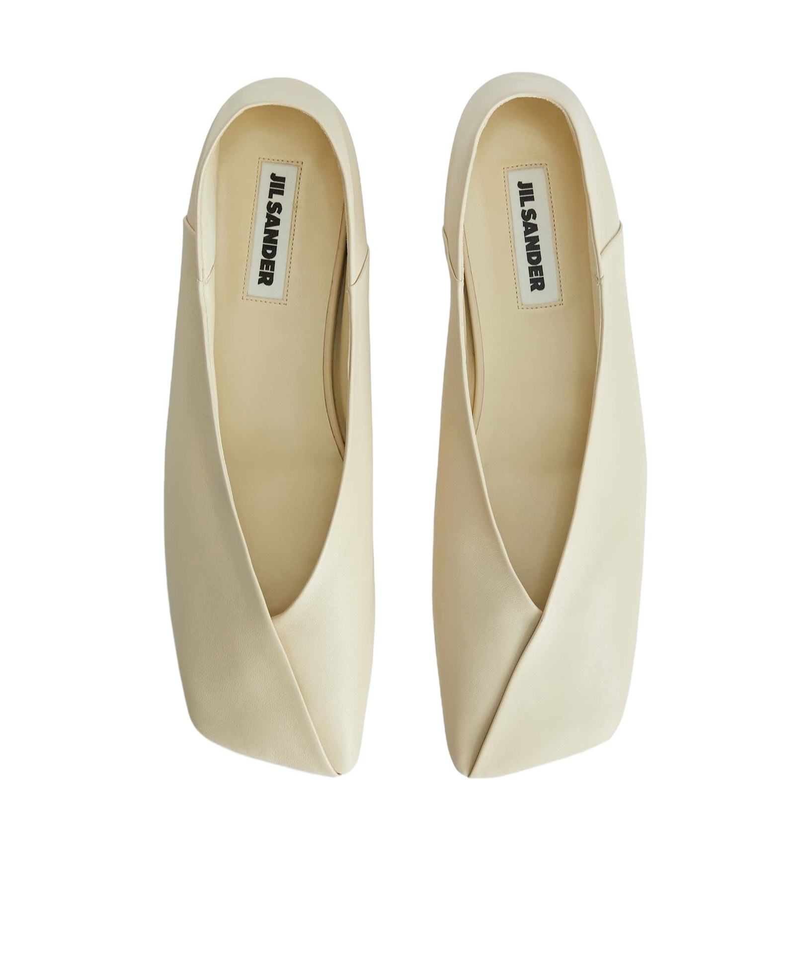 Jil Sander Women Leather Ballerina Flats In Nude