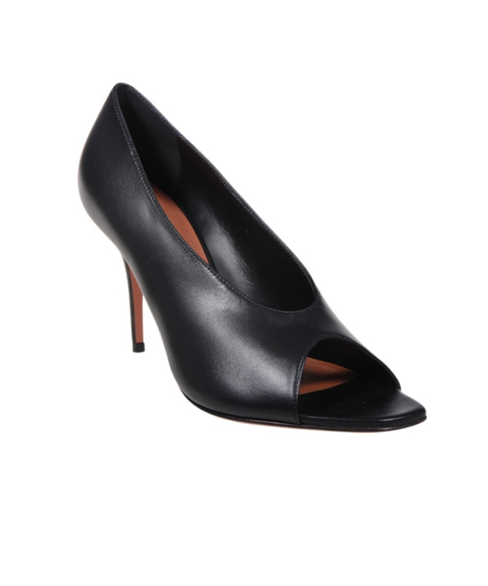 Shop Amina Muaddi Open-toed High-heeled Sandals In Black