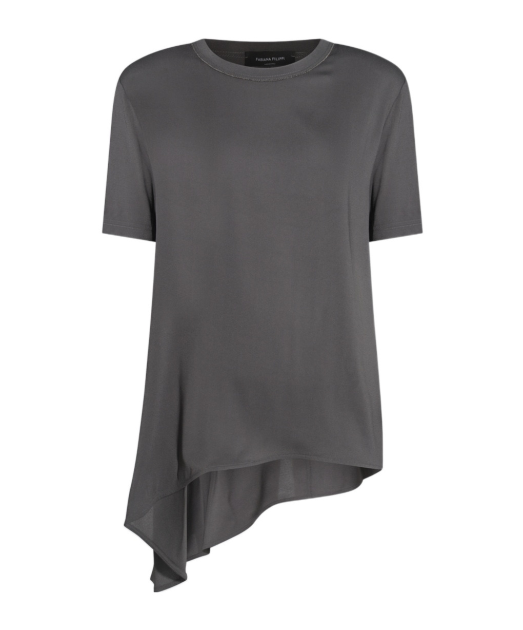 Fabiana Filippi Open-necked Black Shirt In Black
