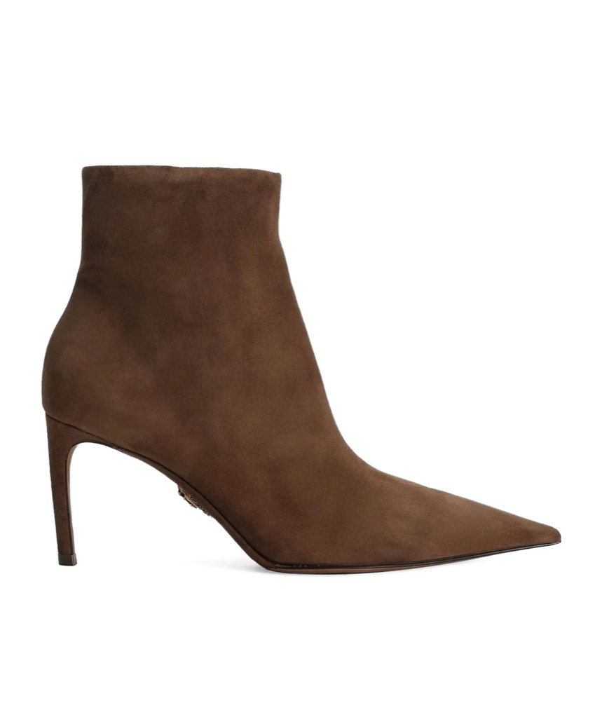 Dolce & Gabbana 75mm Devotion Pointed-toe Ankle Boots In Brown