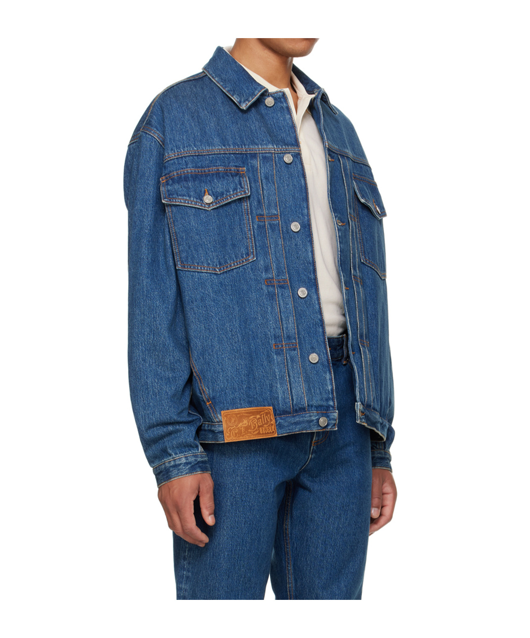 Bally Long Sleeve Denim Jacket In Blue