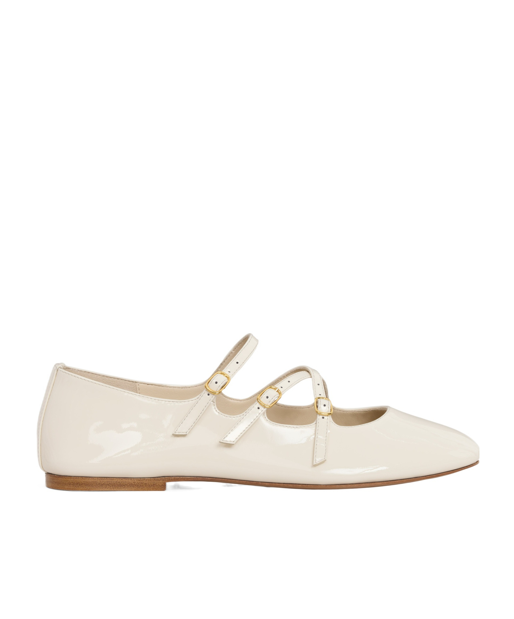 Celine Les Ballerines Round Head Ballet Shoes In White