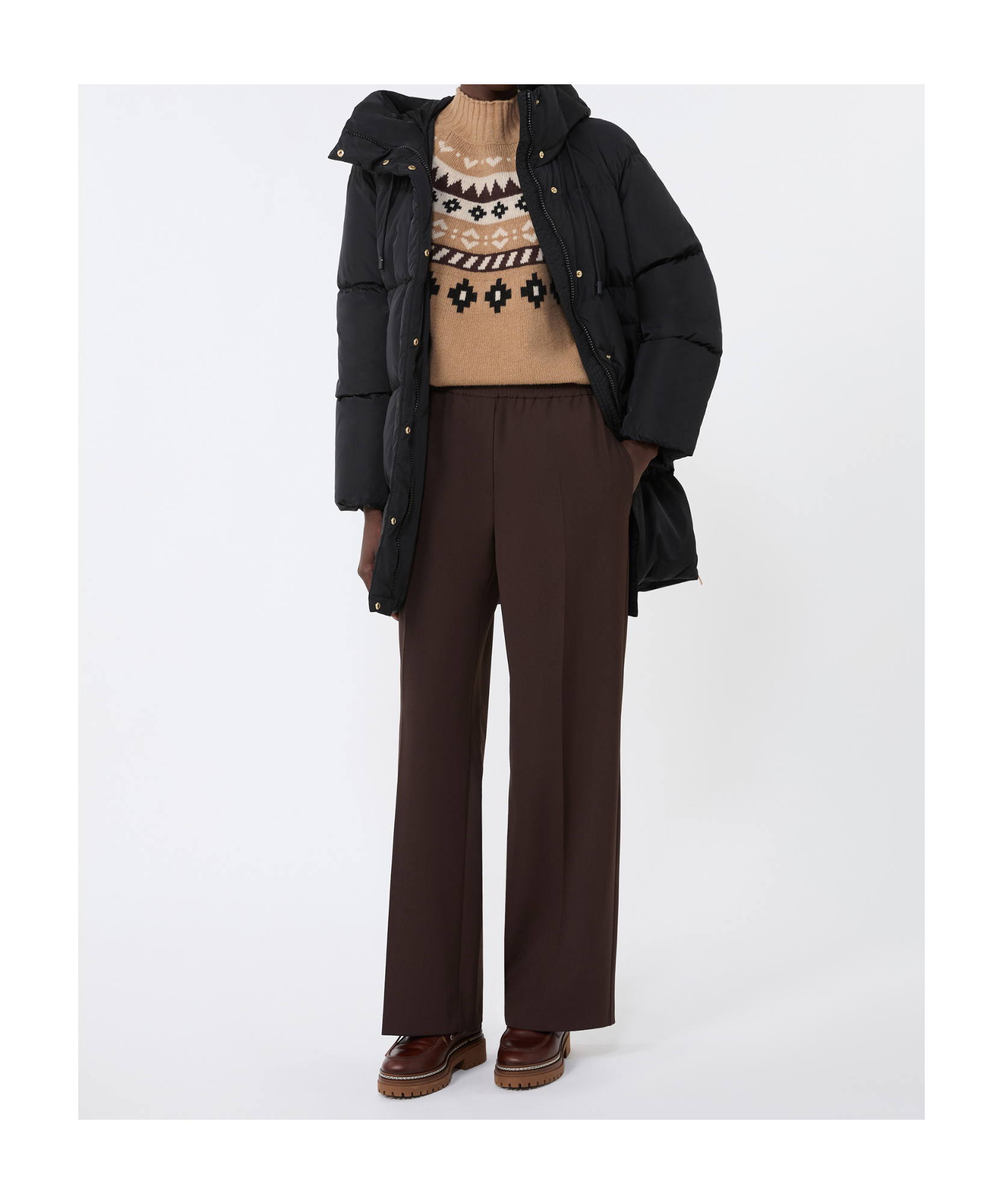 Weekend Max Mara Long-sleeved Parka Coat In Black