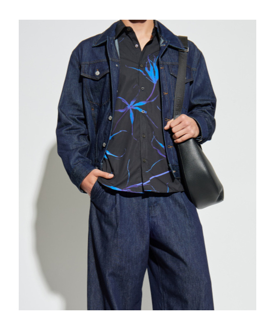 Dries Van Noten Lapel Long Sleeve Casual Jacket In Blue