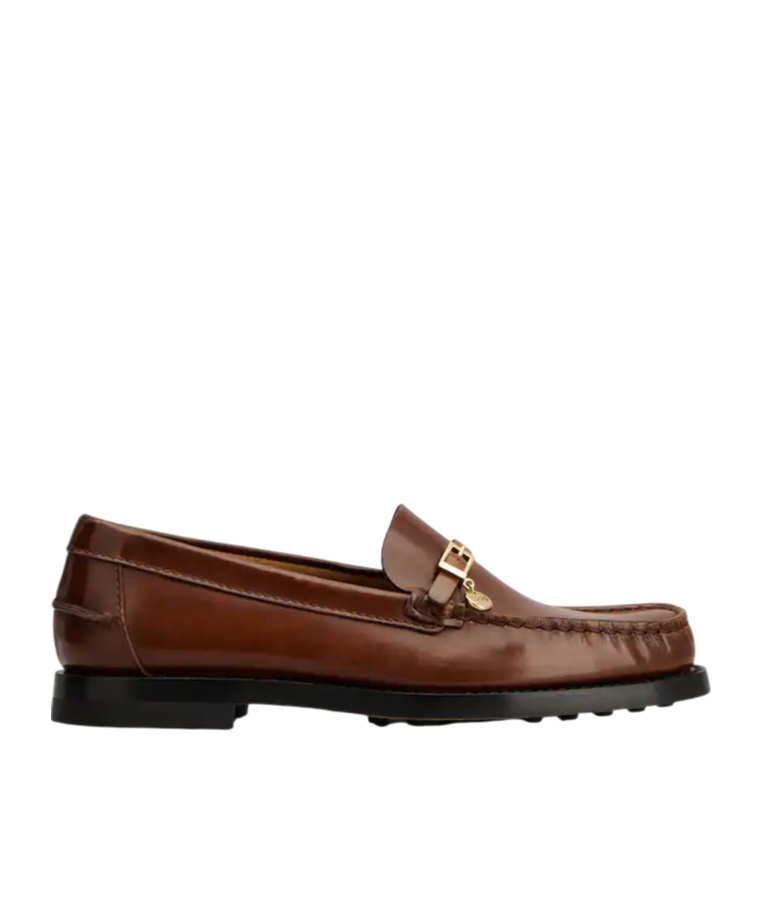 Tod's Caramel Leather Loafers In Multi