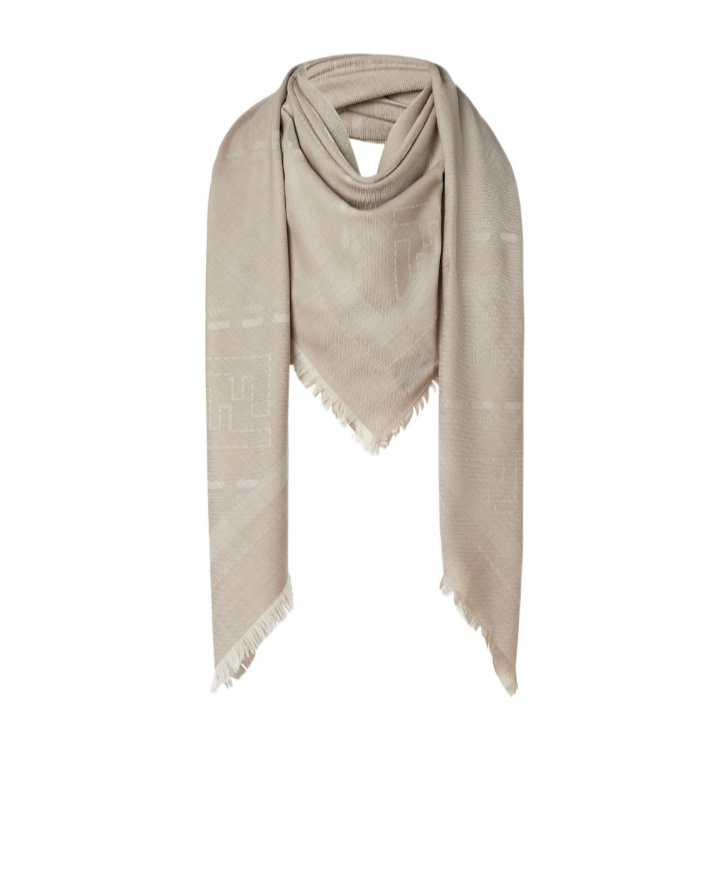 Fendi Dove Gray Silk And Wool Shawl In Gray