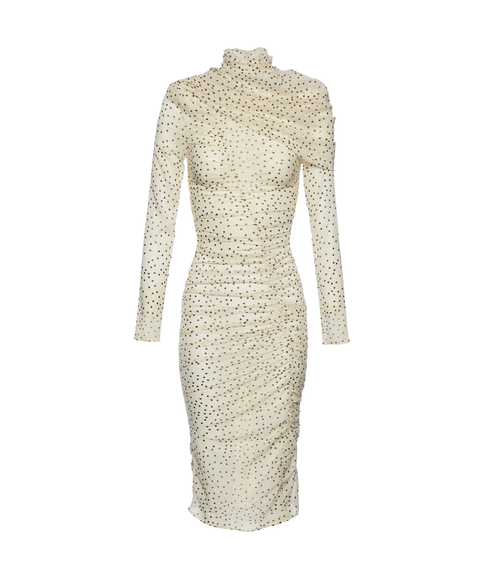 Magda Butrym Silk-blend Polka-dot Midi Dress In Nude