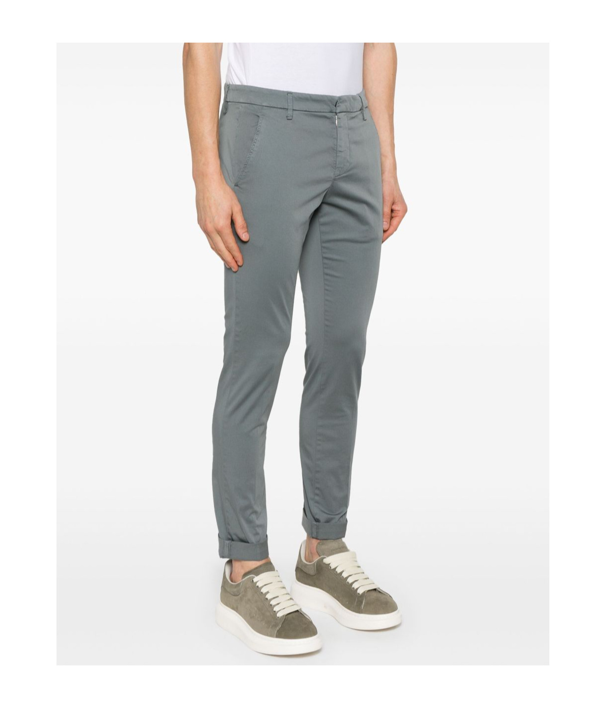 Dondup Grey Gaubert Chinos Pants In Gray
