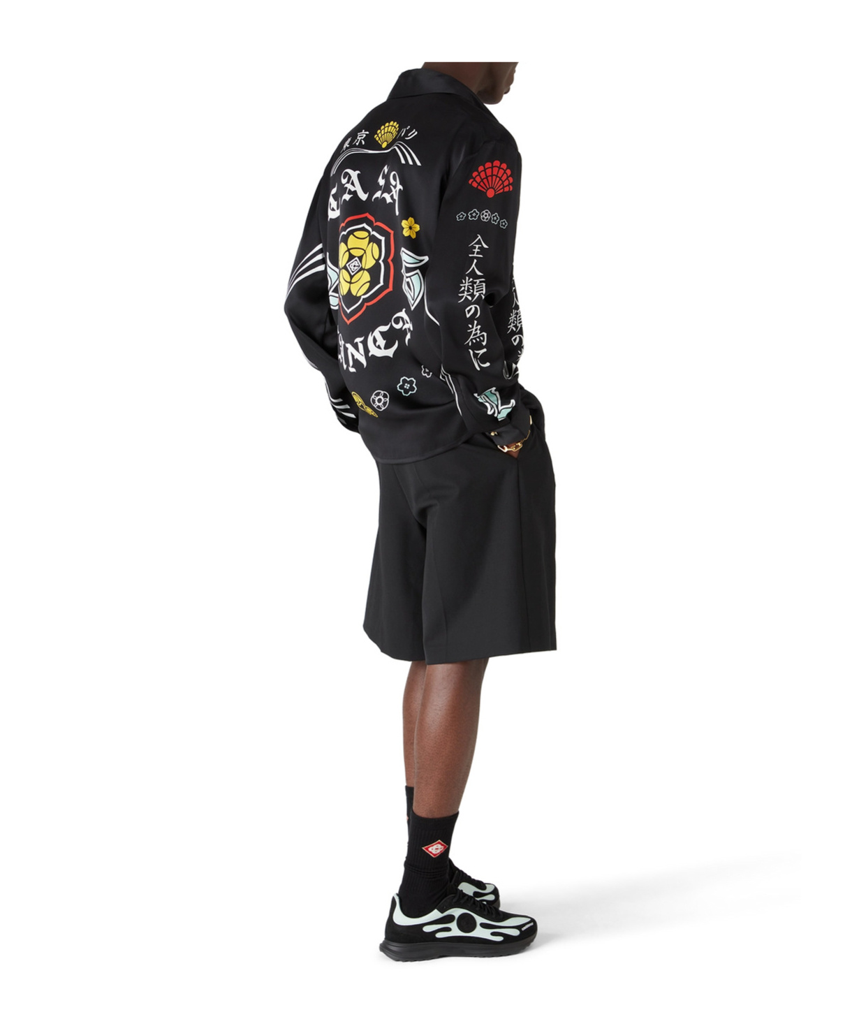 Casablanca Long-sleeved Logo Shirt In Black