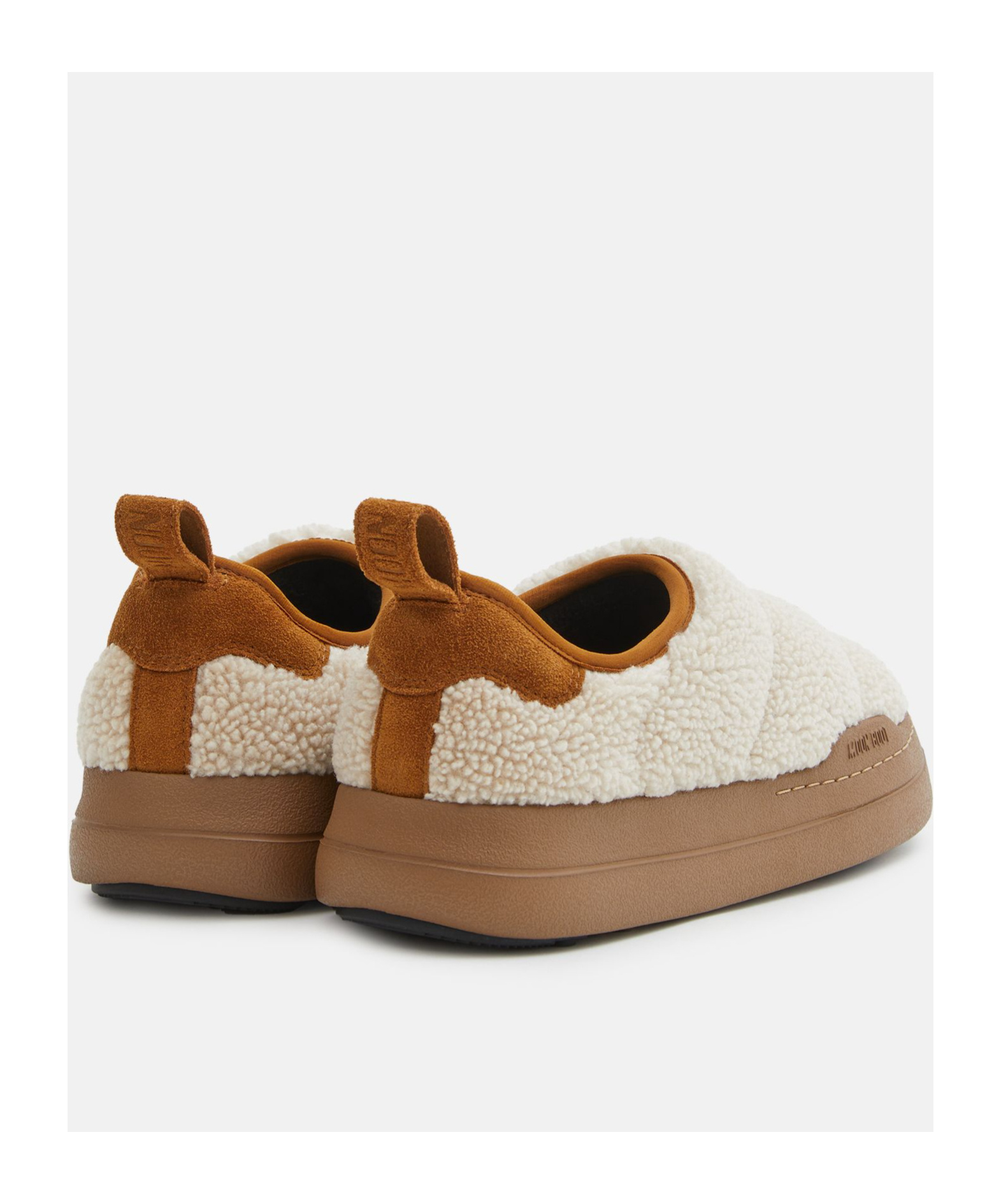 Moon Boot Sand Teddy Fabric Mb Park Puffer Slip On In Brown