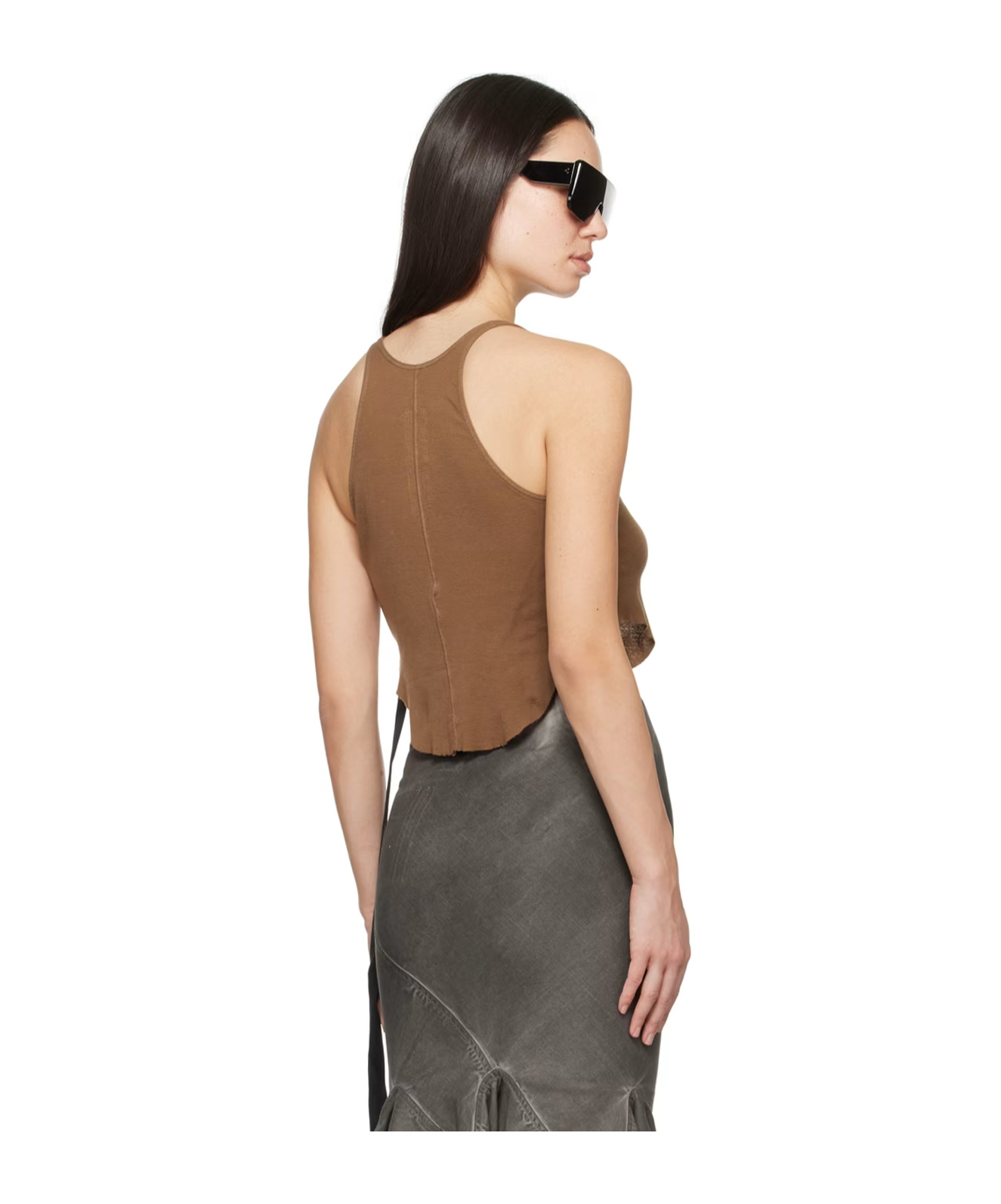 Rick Owens Drkshdw Raw-hem Tank Top In Black