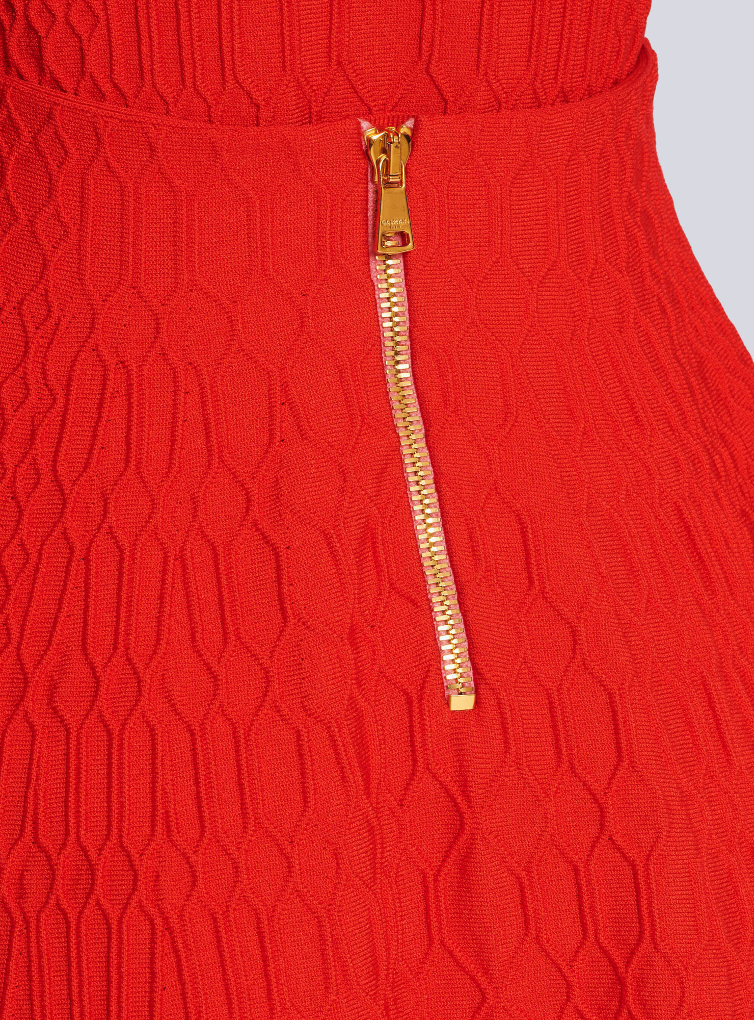 Balmain Flared Crocodile-knit Skirt In Multi