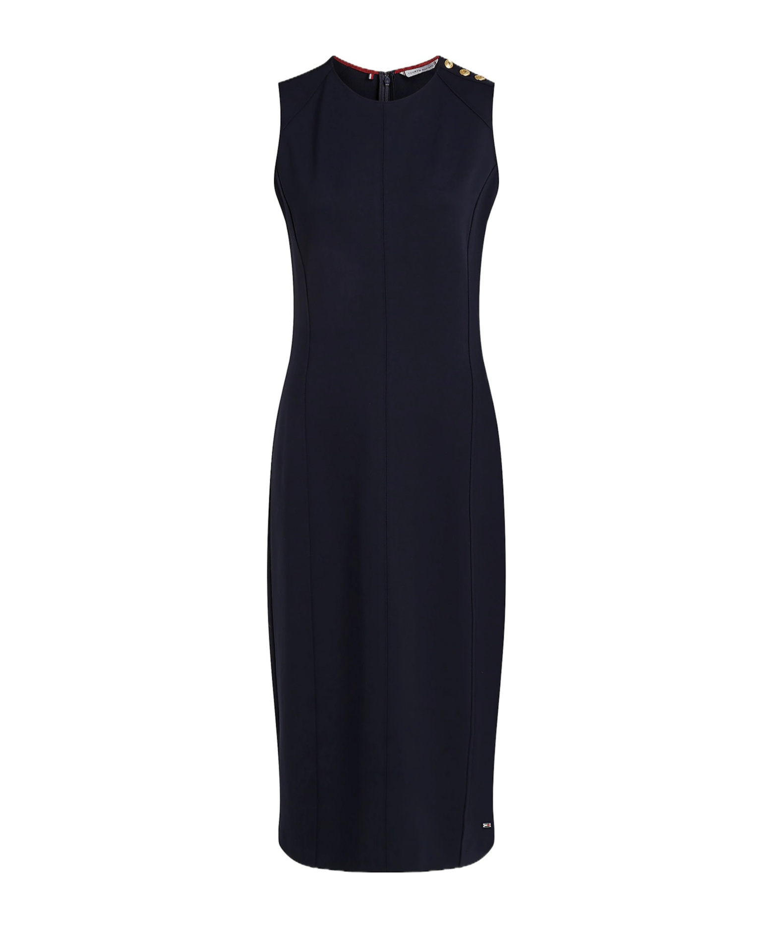 Tommy Hilfiger Sleeveless Slim Bodycon Midi Dress In Blue