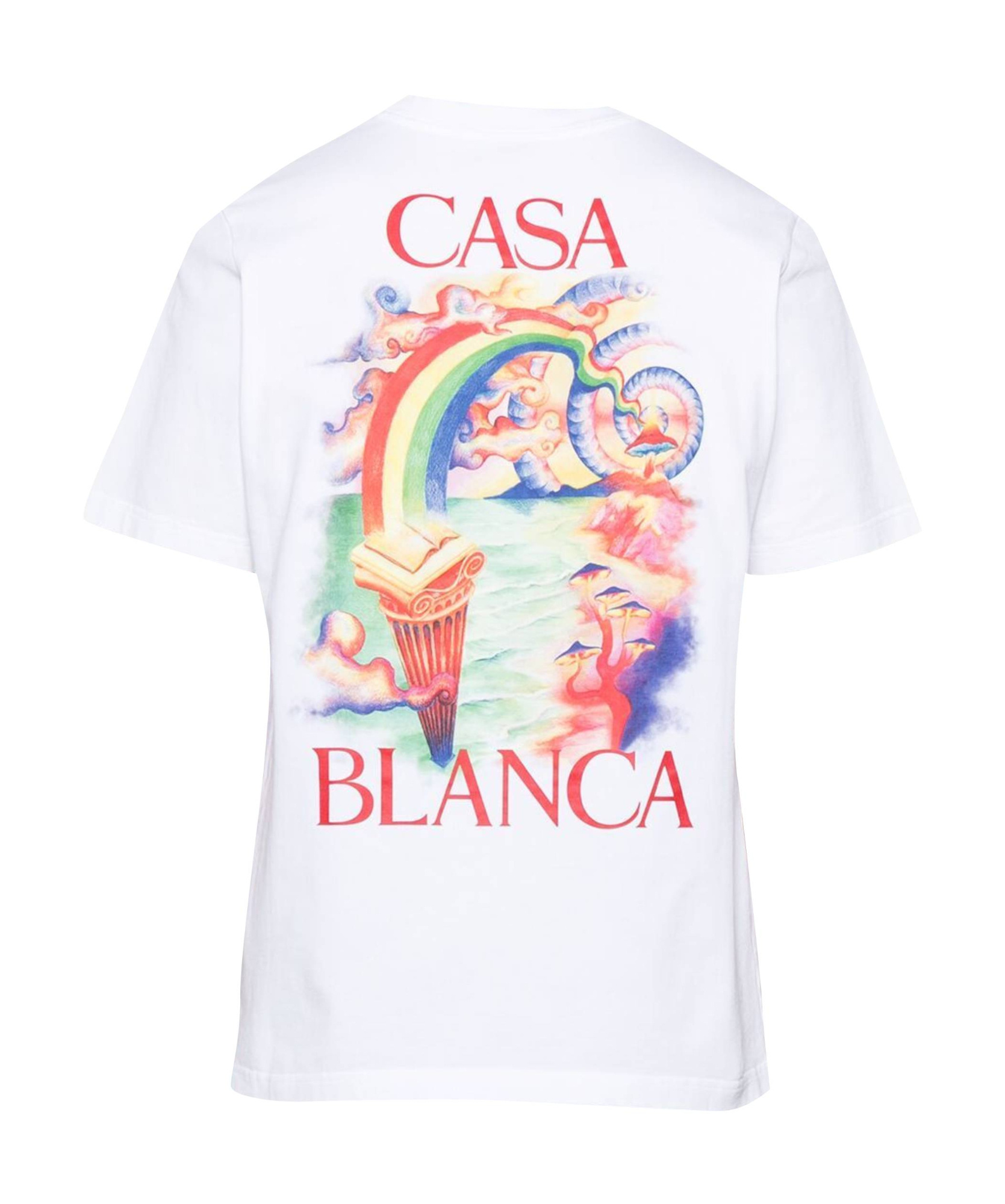 Casablanca White Crewneck T-shirt With Logo Detail On The Front And Maxi Logo Print On The Rear In Cotton Man In White