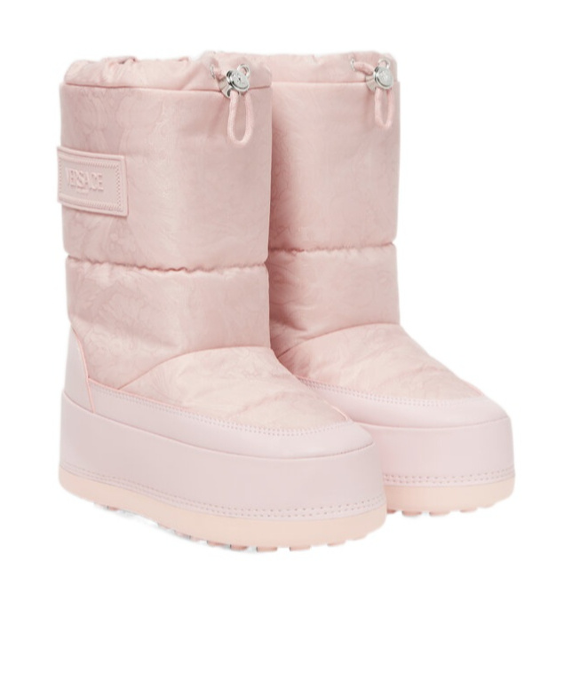 Versace Barocco-pattern Boots In Pink