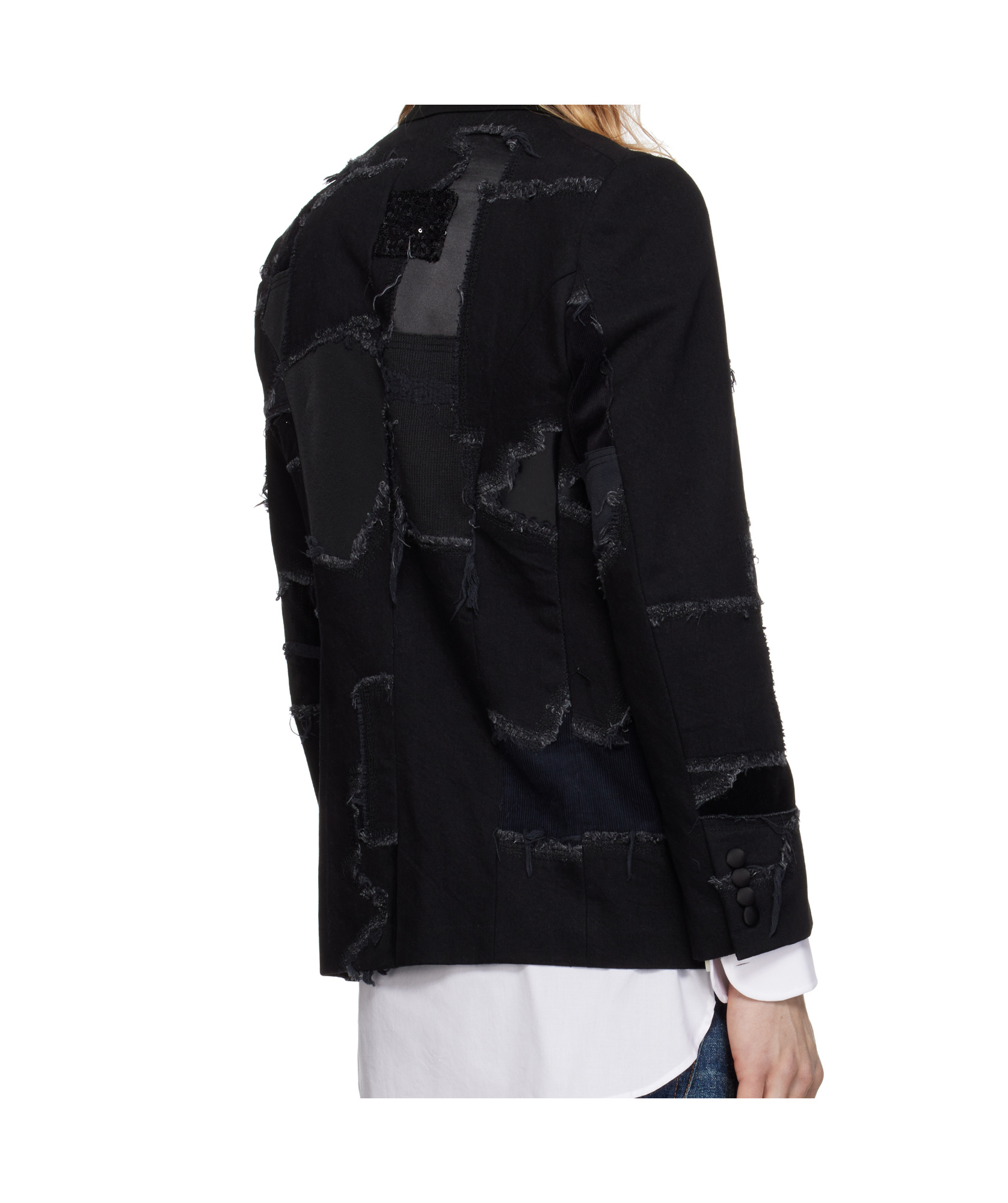 Junya Watanabe Black Patchwork Blazer In Black