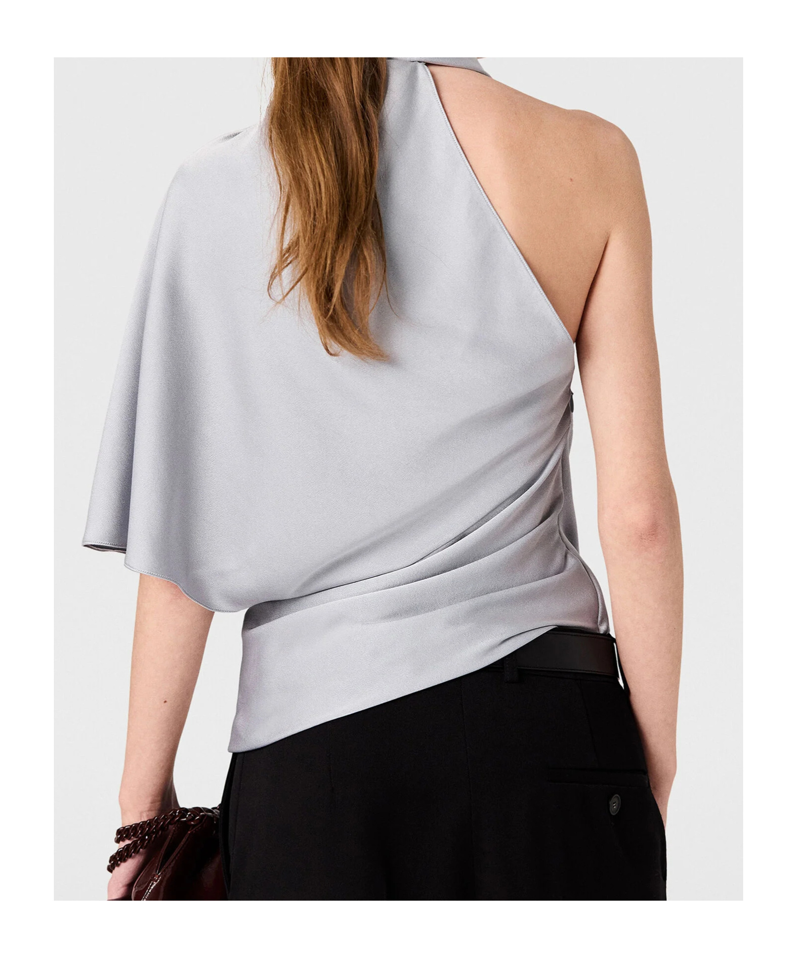 Stella Mccartney Draped Asymmetric Top In Blue