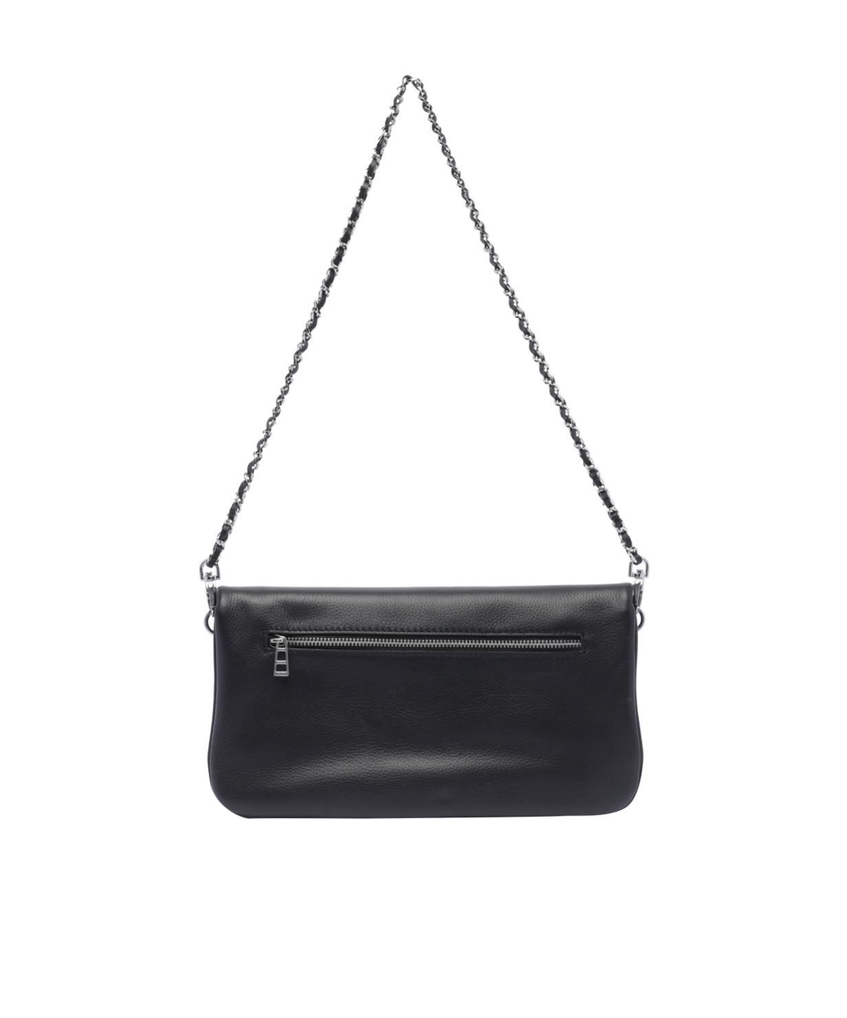 Shop Zadig & Voltaire Zadig Voltaire Graffiti Printed Fold-over Shoulder Bag In Black