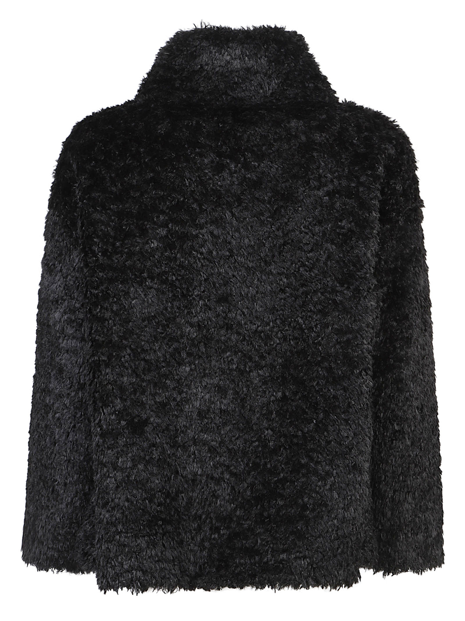 Herno Soft Faux Fur Coat In Black