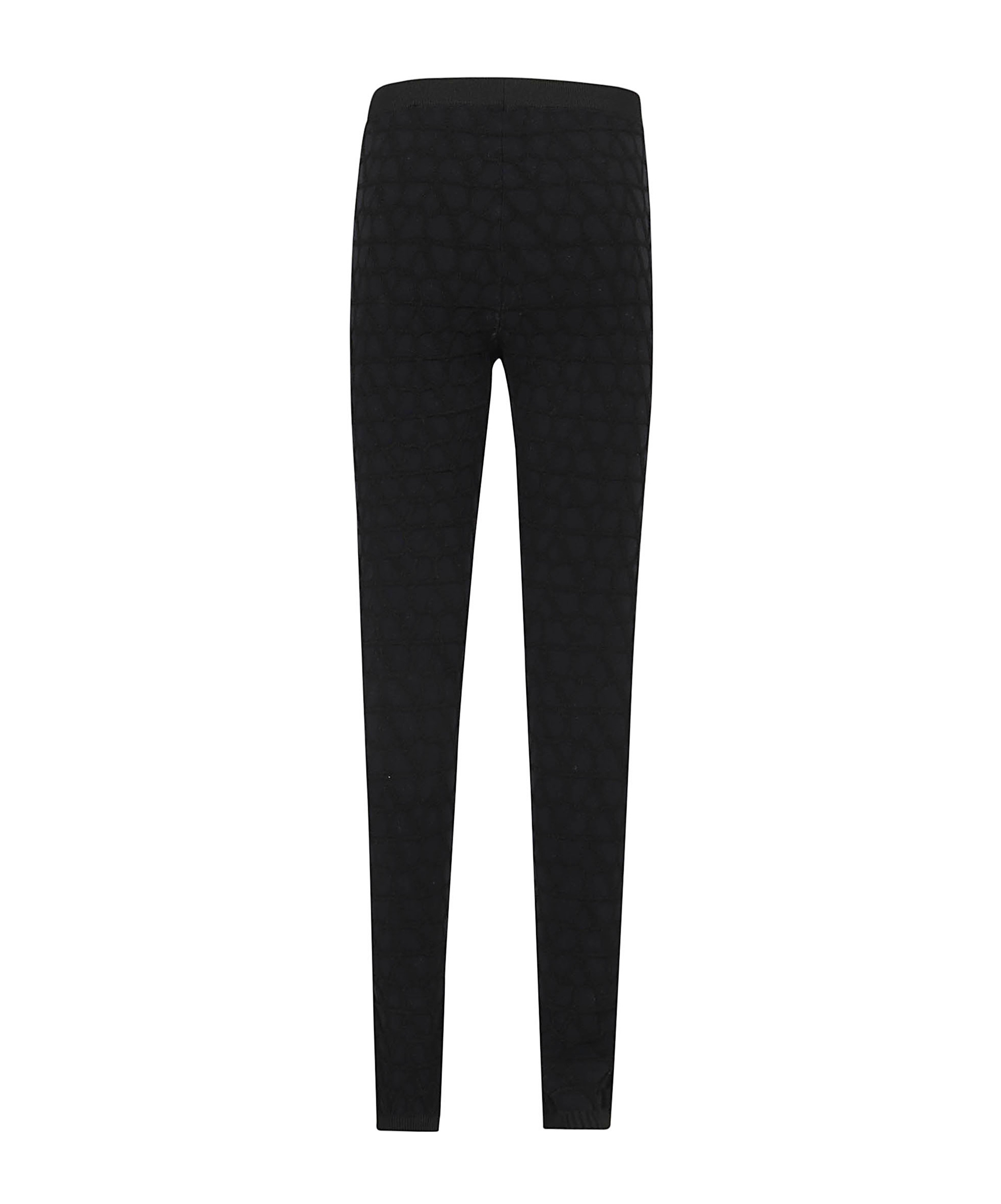 Shop Valentino Vlogo Signature-jacquard Leggings In Black
