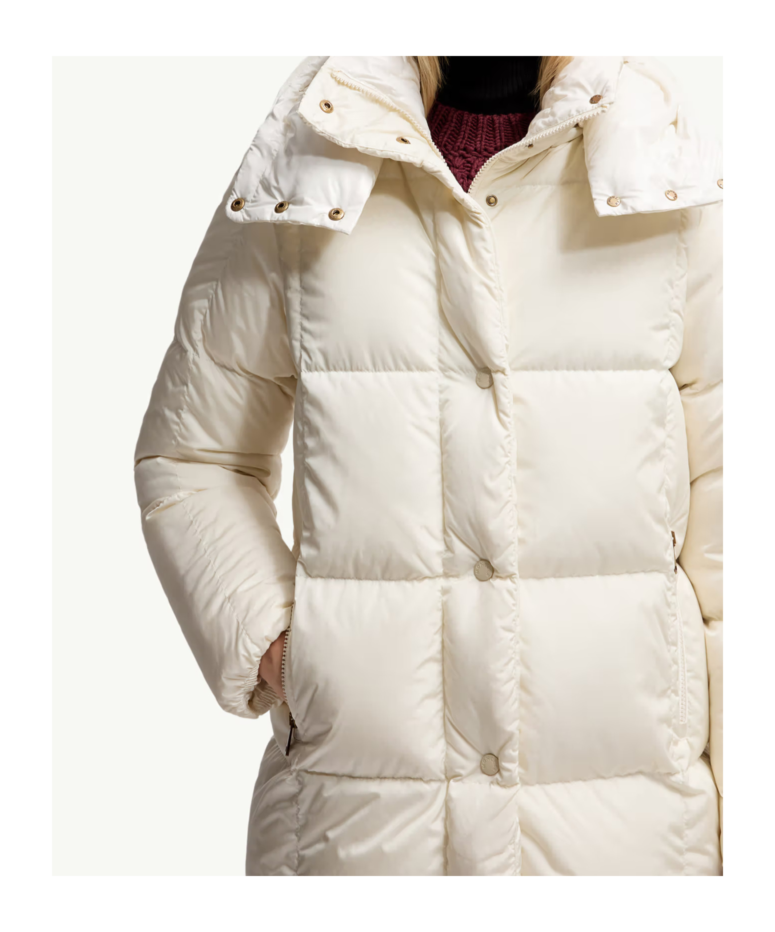 Moncler Long Sleeve Down Jacket In Neutral