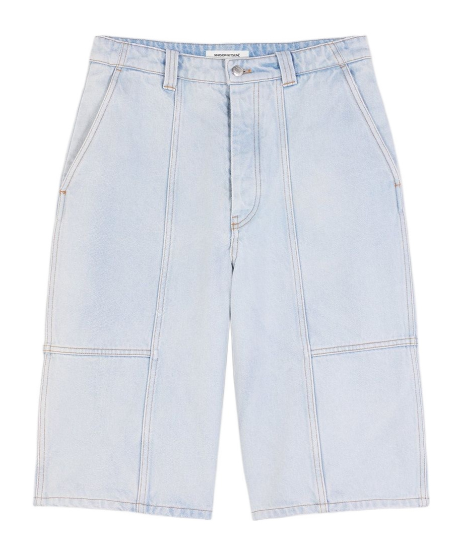 Maison Kitsuné Denim Workwear Bermuda In White